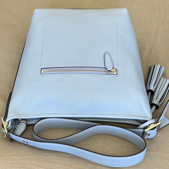 COACH Legacy Tassel Top Smooth Leather Duffel in Periwinkle - Picture 6 of 11